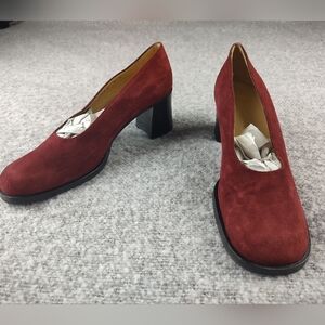 Fieramosca Elegant Red Suede Women's Heels 8N Square